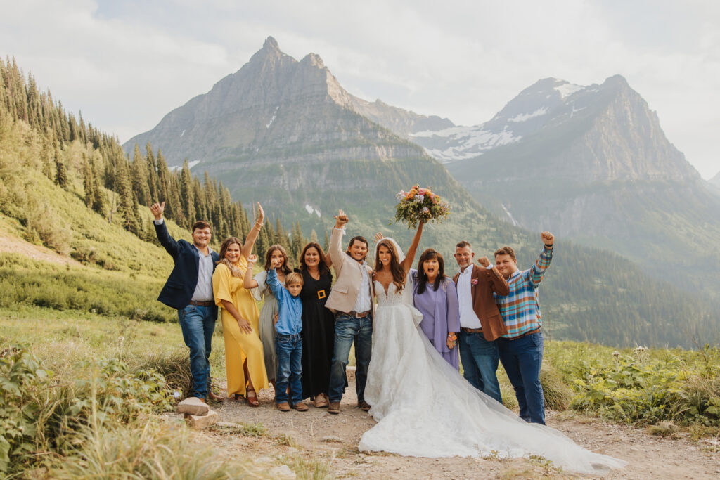 wedding at big bend in glacier national park